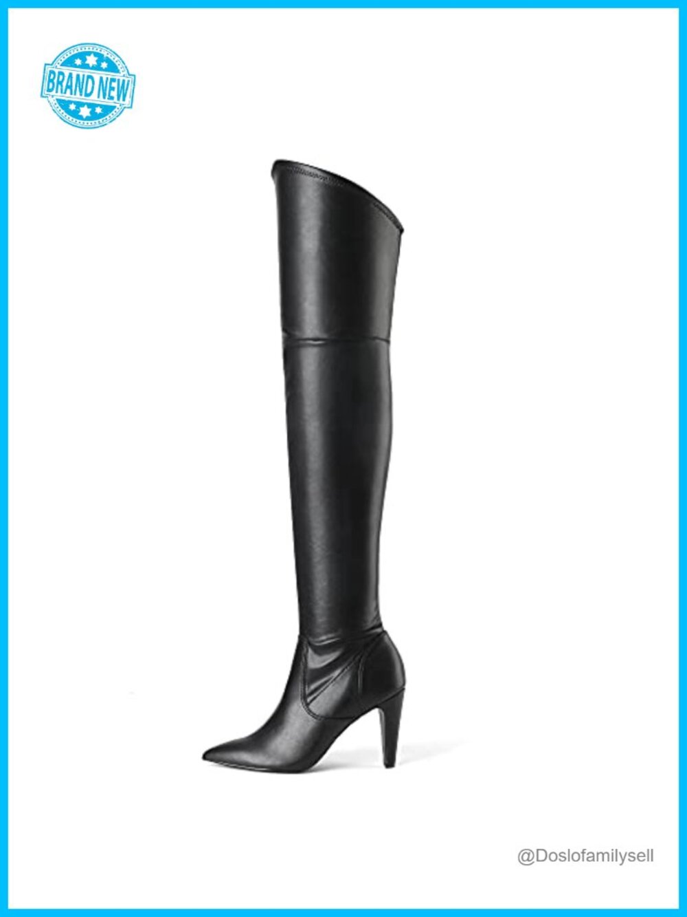 Over the Knee High Heeled Pointed Toe Faux Leather Stiletto Boots